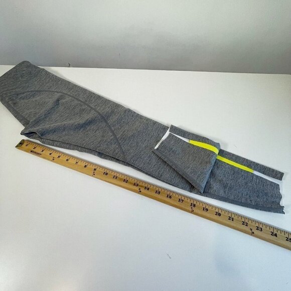 Zyia Active Womens Gym Yoga Cropped Leggings Gray 4 Mid Rise Stretch Side Stripe - Picture 12 of 12